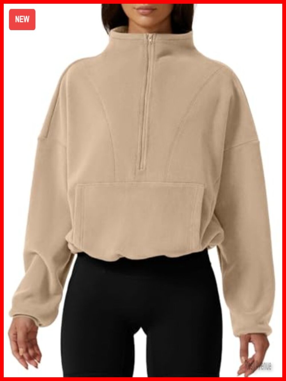 Half Zip Fleece Sweatshirt Mock Neck Long Sleeve Sherpa Pullover